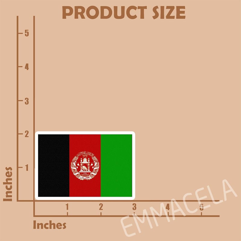 EMMACELA (3PCS) Afghanistan Flag stickers, Countries Flag Stickers, Waterproof Vinyl Decals For Laptops, Tumblers, Water Bottles, Books, Scrapbooks, Size 3 x 2.1 Inch - Image 2